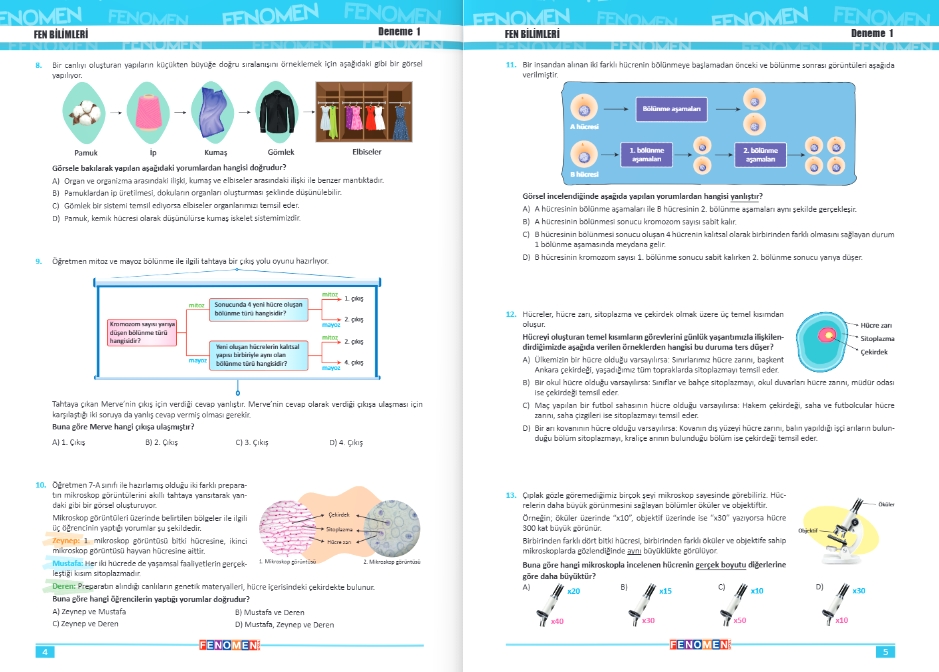 FENOMEN 7 FEN BİLİMLERİ DENEMELER (10 DENEME)