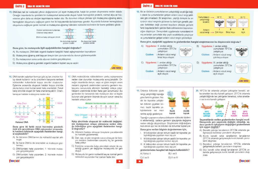 FENOMEN 8 FEN BİLİMLERİ LGS ÇIKMIŞ SORULAR VE İKİZ SORULARI (2018-2024)