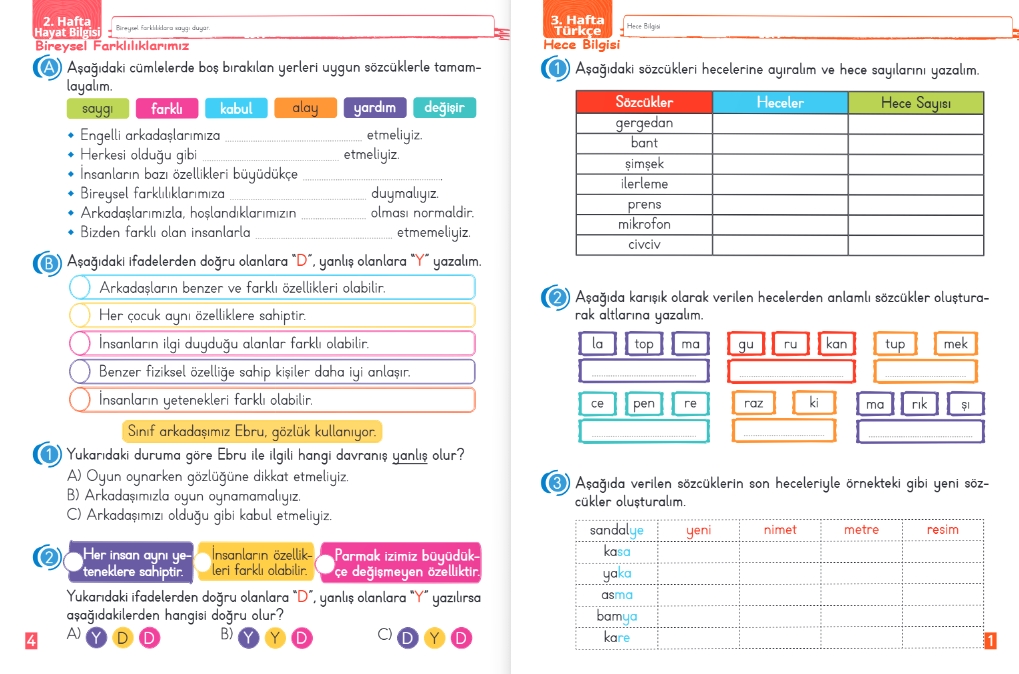Fenomen Çocuk 2.Sınıf Haftalık Ödev Fasikülleri