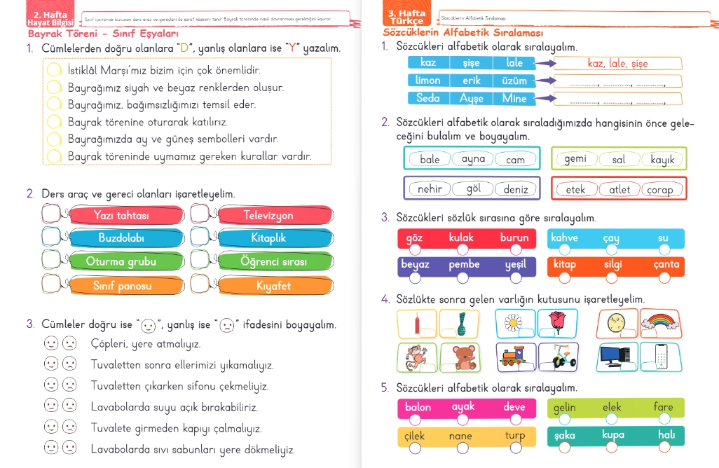 Fenomen Çocuk 1.sınıf 1 Haftalık Tekrar Föyleri
