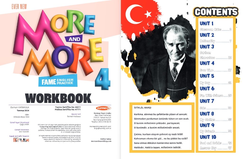 MORE & MORE İLKOKUL 4.SINIF PRACTICE BOOK & WORKBOOK & READERS & CRAFT BOOK  (4 KİTAP)