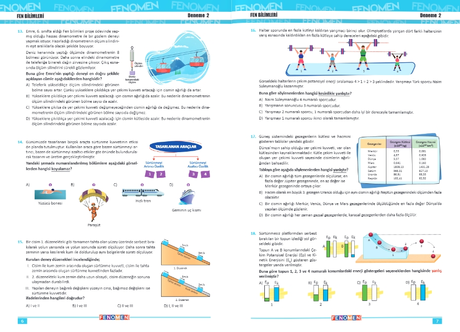 FENOMEN 7 FEN BİLİMLERİ DENEMELER (10 DENEME)