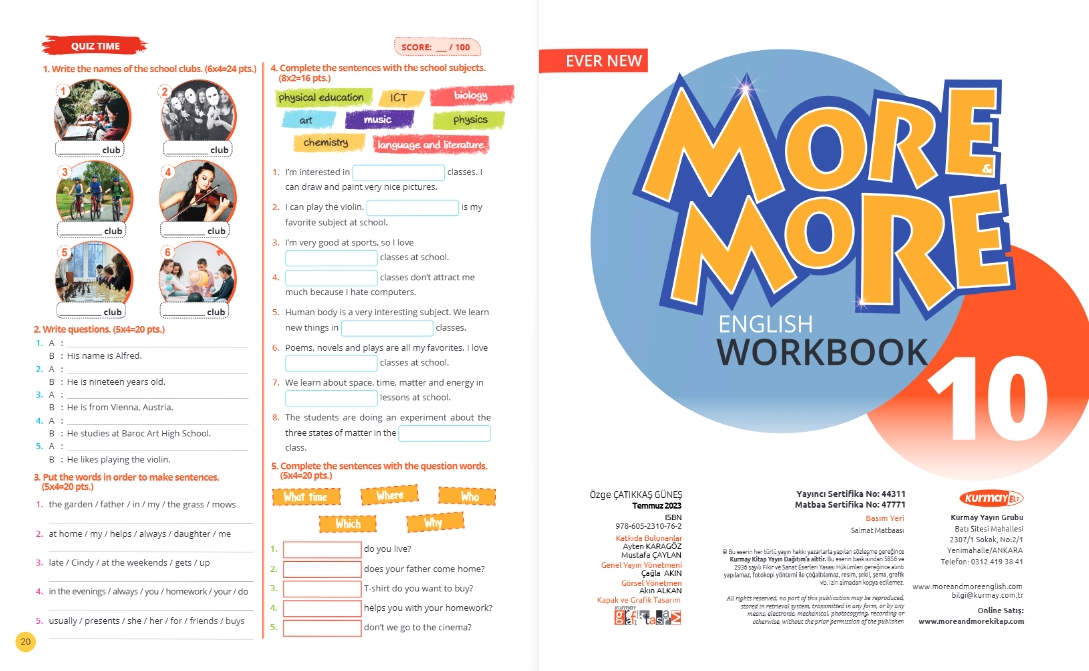 LİSE 10. SINIF MORE & MORE STUDENT’S BOOK & WORKBOOK (2KİTAP)