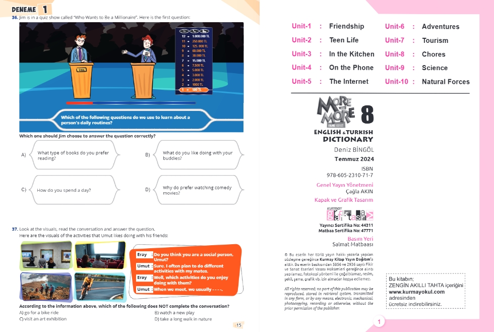 8.SINIF MORE & MORE PRACTICE BOOK & REVISION TESTS & DICTIONARY (3 KİTAP)