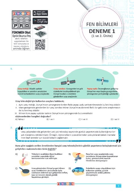 FENOMEN 7 FEN BİLİMLERİ DENEMELER (10 DENEME)
