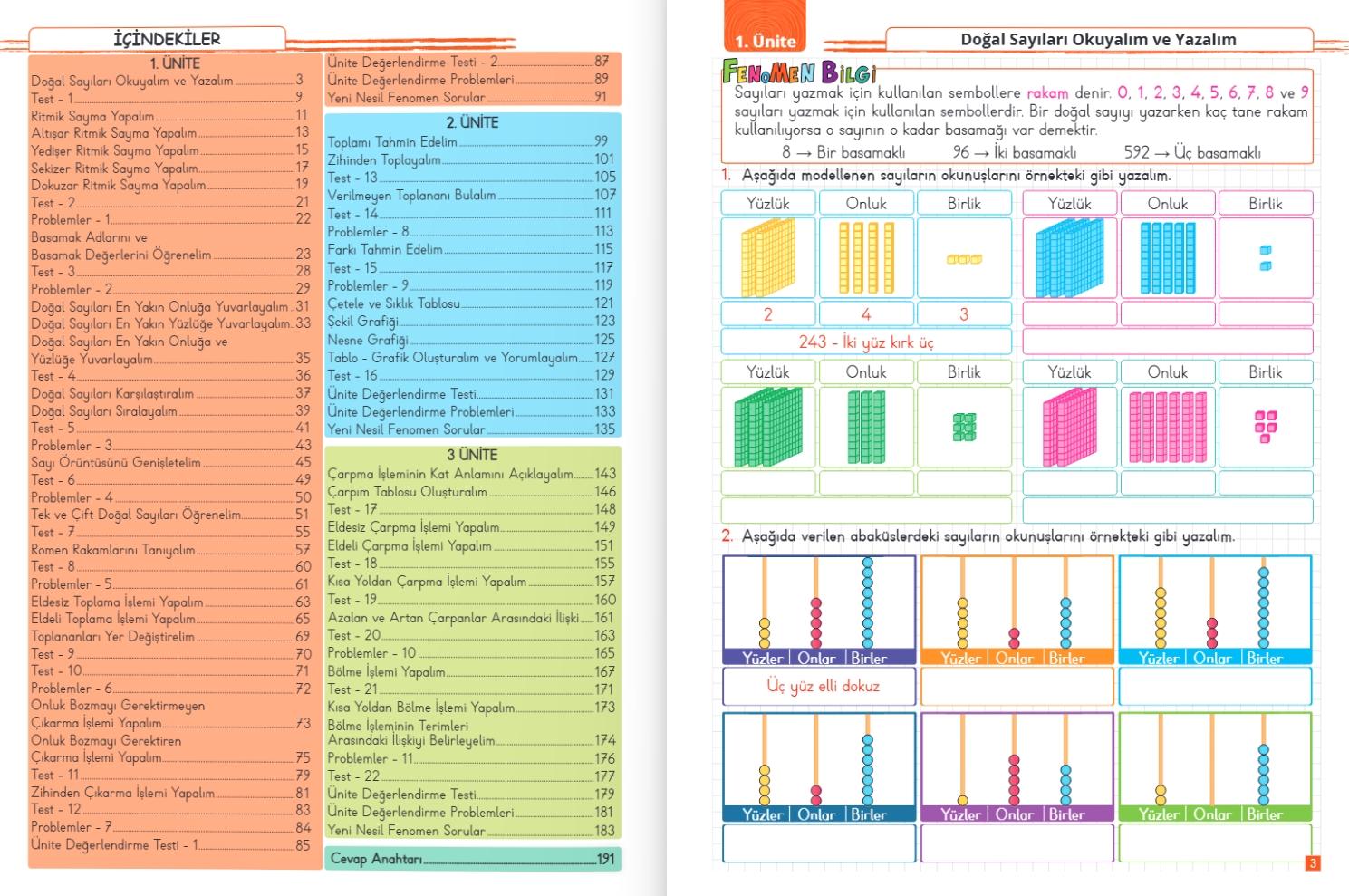 Fenomen Çocuk 3.Sınıf Matematik Seti (2 Kitap)