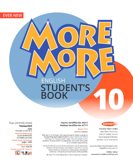 LİSE 10. SINIF MORE & MORE STUDENT’S BOOK & WORKBOOK & SKILLS BOOK (3KİTAP)