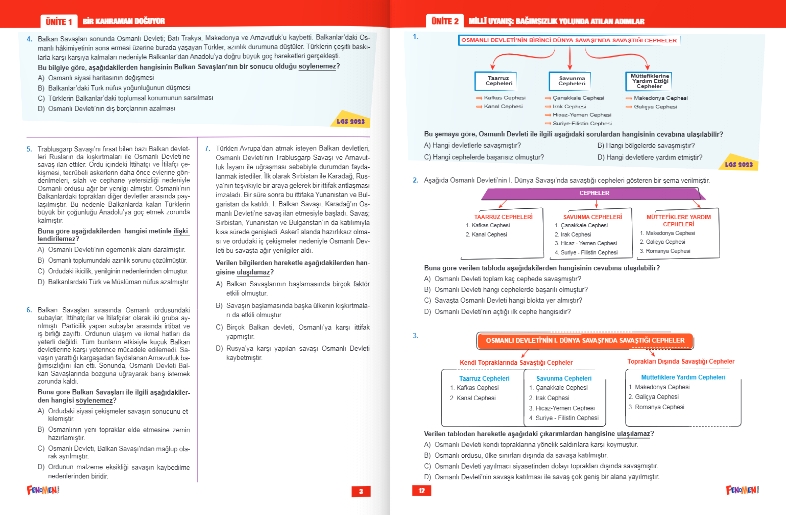 FENOMEN 8 İNKILAP TARİHİ VE ATATÜRKÇÜLÜK LGS ÇIKMIŞ SORULAR VE İKİZ SORULARI (2018-2024)