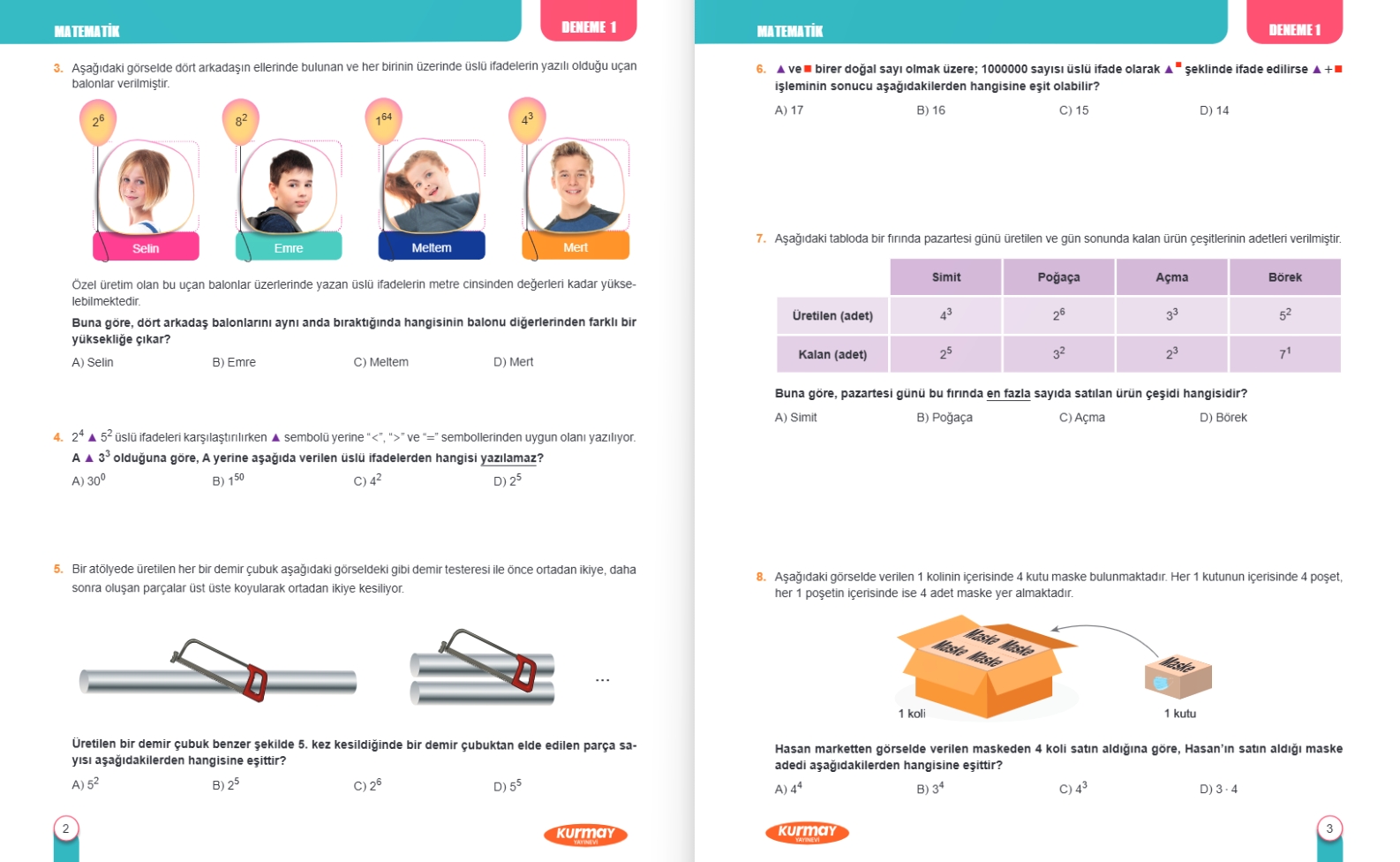 Fenomen 6 Matematik Haftalık Kazanım Kavrama Denemeleri KKD