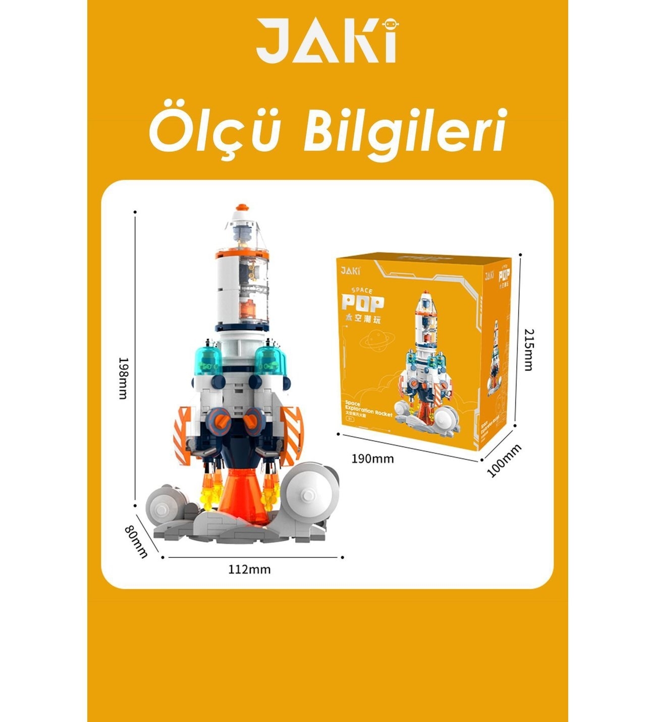 Vagonlife Jaki Mini Space Serisi Uzay Roketi Blok Seti JK8508 Uzay Serisi