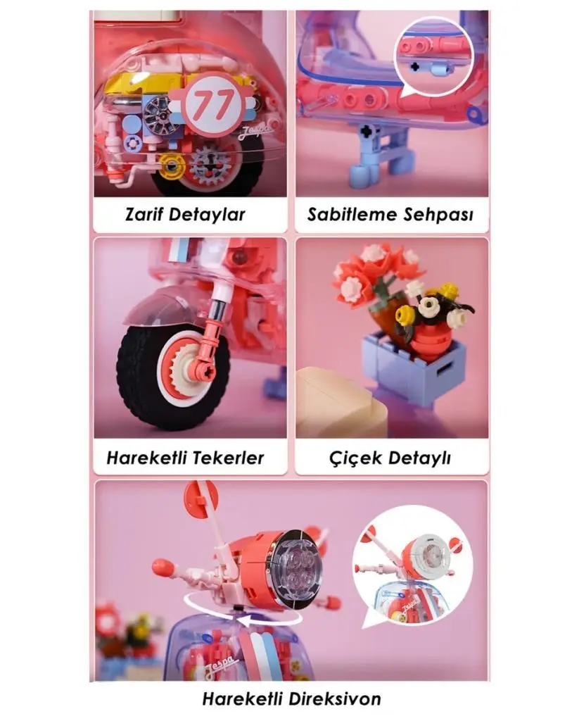 Vagonlife Jaki Super Cool Motorcycle Mavi Motosiklet Yapı Blokları Oyuncak Seti JK8325-3