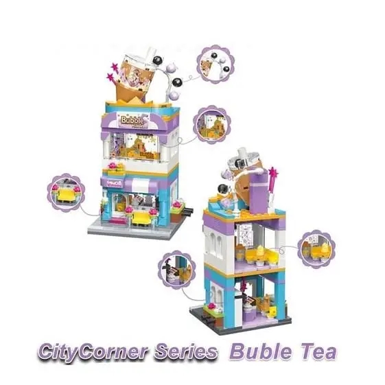 Vagonlife Keeppley City Corner Bubble Tea House Çay Evi Mağazası Hediyelik Dekorasyon Yapı Blokları Oyuncak Seti KP0102 