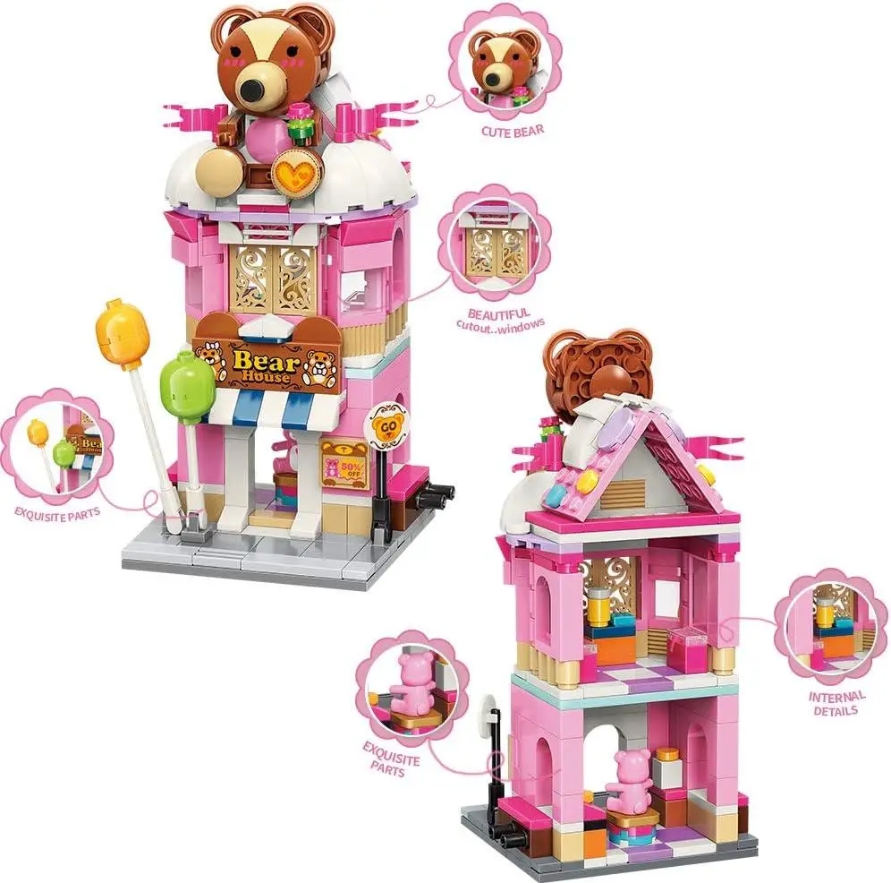 Vagonlife Keeppley City Corner Teddy Theme Store Ayı Teddy Mağazası Hediyelik Dekorasyon Yapı Blokları Oyuncak Seti KP0109