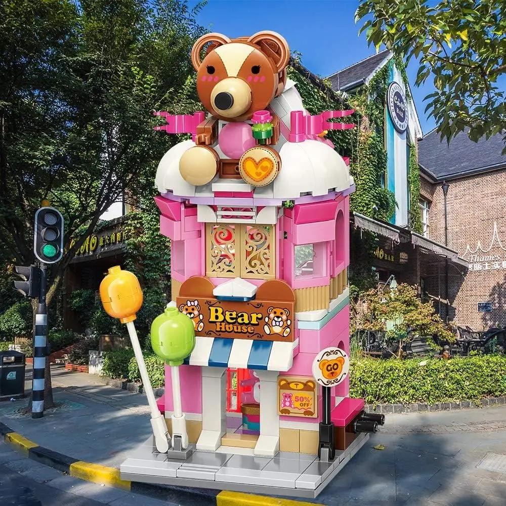 Vagonlife Keeppley City Corner Teddy Theme Store Ayı Teddy Mağazası Hediyelik Dekorasyon Yapı Blokları Oyuncak Seti KP0109
