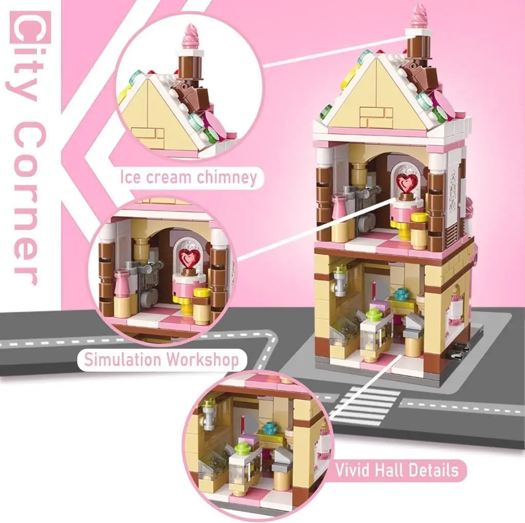 Vagonlife Keeppley City Corner Honey Sweet Dessert House Tatlı Evi Mağazası Hediyelik Dekorasyon Yapı Blokları Oyuncak Seti KP0101