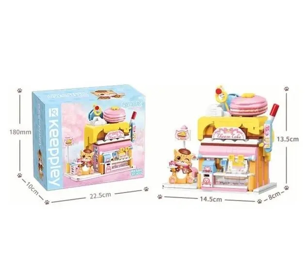Vagonlife Keeppley Lovely Street Red Cat Cake Shop Kırmızı Kedi Kek Dükkanı Yapı Blokları Oyuncak Seti K28006