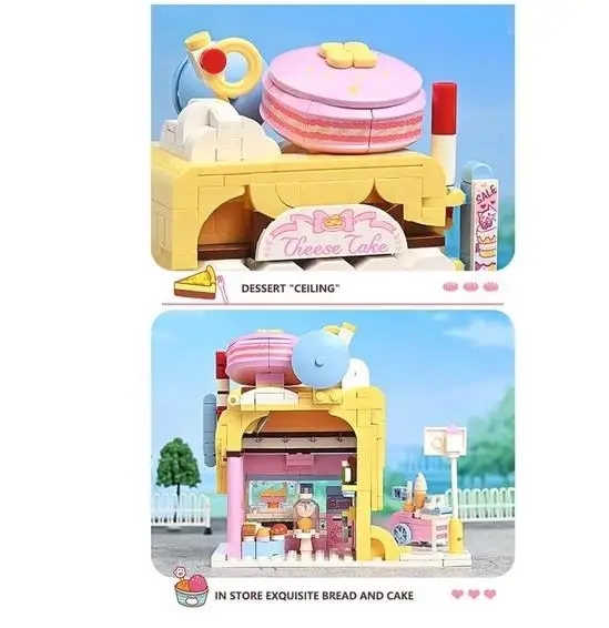 Vagonlife Keeppley Lovely Street Red Cat Cake Shop Kırmızı Kedi Kek Dükkanı Yapı Blokları Oyuncak Seti K28006