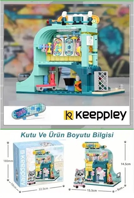Vagonlife Keeppley Lovely Street Husky Skate Shop Kaykay Dükkanı Yapı Blokları Oyuncak Seti K28009