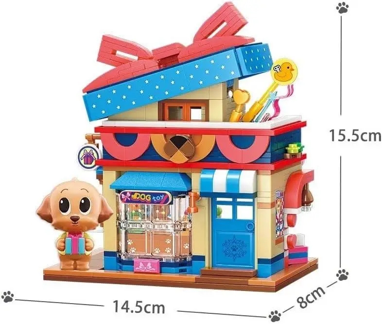 Vagonlife Keeppley Lovely Street Poodle Toy Store Poodle Oyuncak Dükkanı Yapı Blokları Oyuncak Seti K28011