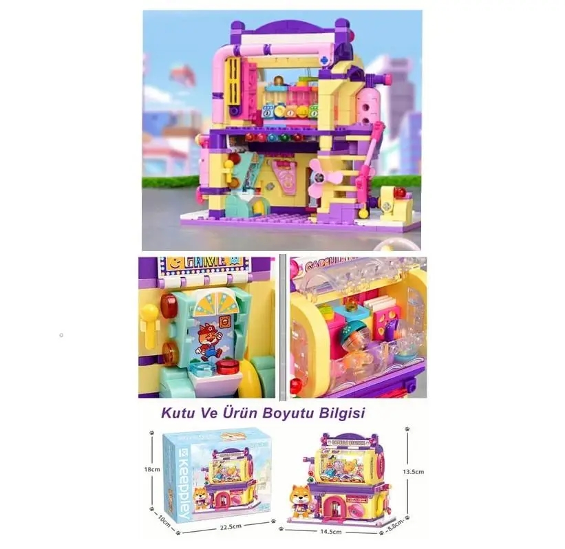 Vagonlife Keeppley Lovely Street Shiba Inu Gashapon Machine Kapsül İstasyonu Blok Seti KP28010