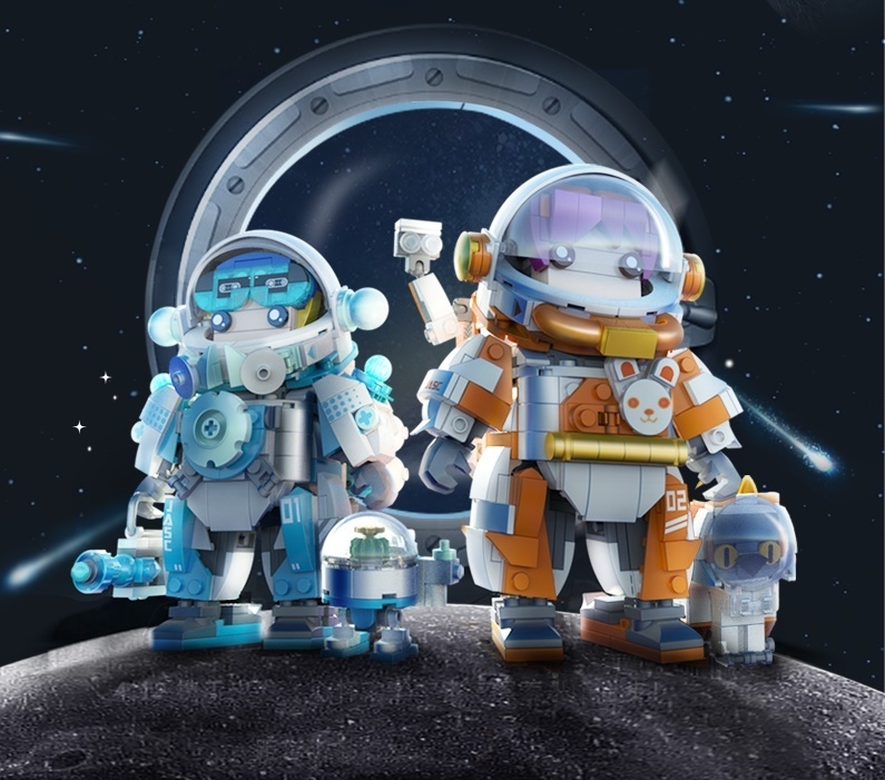 Vagonlife Jaki Astronaot Team X-pet  Astronot ve Evcil Hayvanı Yapı Blok Seti JK9108 Uzay Serisi