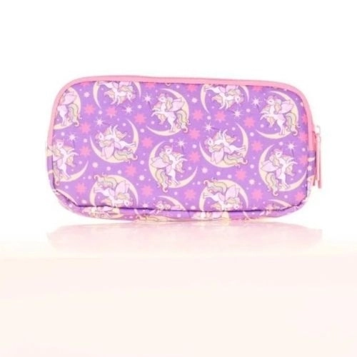 Kaukko Kids&Love  3 Bölmeli Kalem Çantası Flat Unicorn Lila L8150