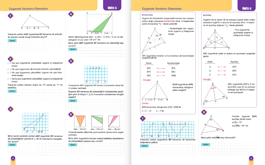 FENOMEN 8 MATEMATİK 6.FASİKÜL (ÜÇGENLER, DÖNÜŞÜM GEOMETRİSİ VE GEOMETRİK CİSİMLER)