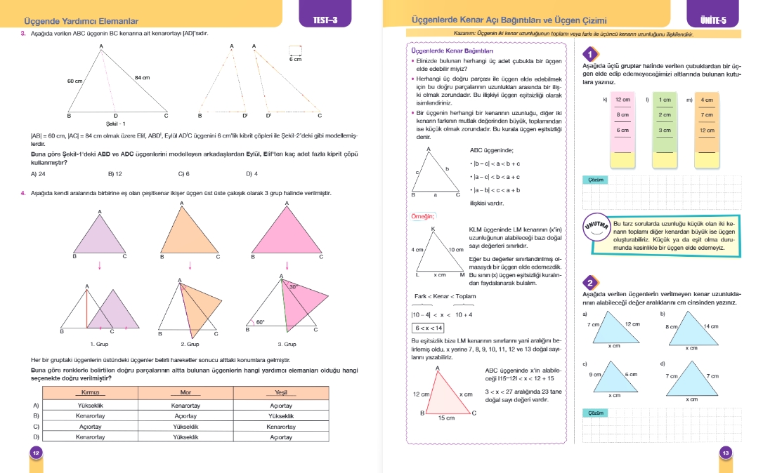 FENOMEN 8 MATEMATİK 6.FASİKÜL (ÜÇGENLER, DÖNÜŞÜM GEOMETRİSİ VE GEOMETRİK CİSİMLER)