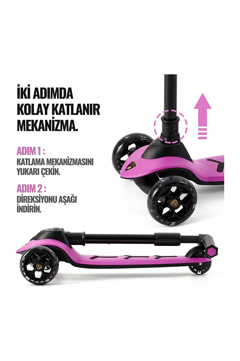 Lamborghini Mor Scooter Işıklı Tekerlek LB2005