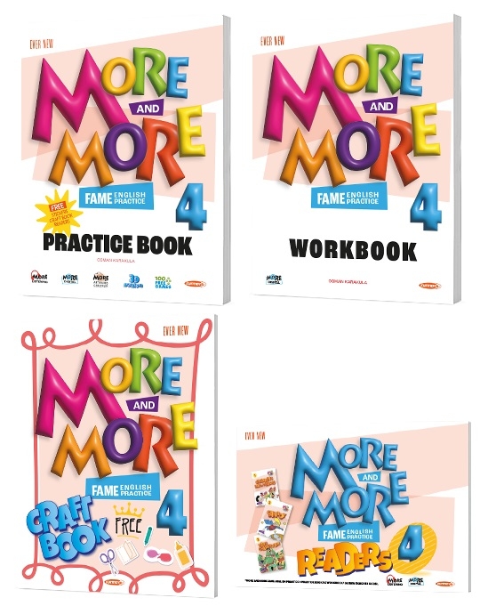 MORE & MORE İLKOKUL 4.SINIF PRACTICE BOOK & WORKBOOK & READERS & CRAFT BOOK  (4 KİTAP)