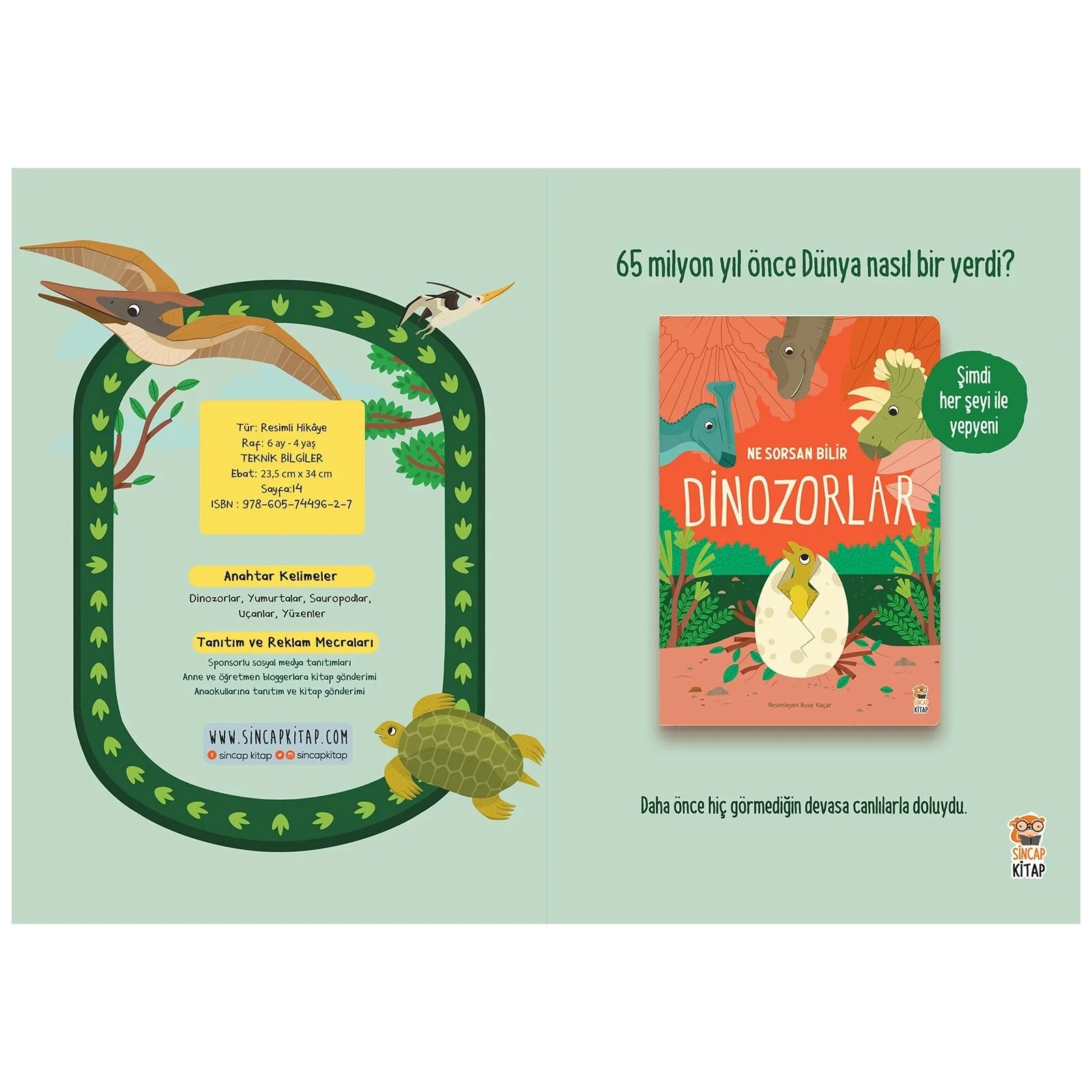 Sincap Kitap Ne Sorsan Bilir Dinozorlar Okul Öncesi Kitap Benim İlk Dinozorlar Kitabım - Buse Kaçar
