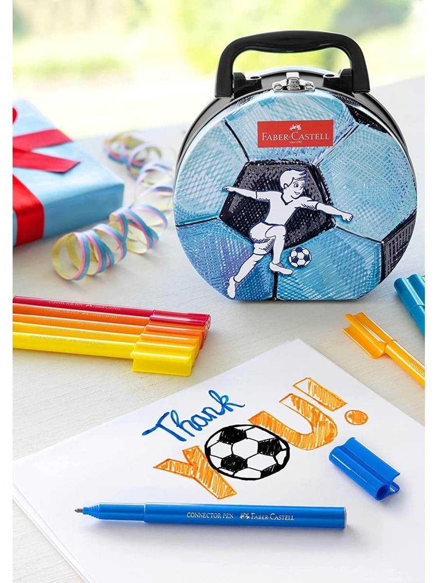 Faber Castell Eğlenceli Keçeli Kalem 33 Renk Metal Futbol Topu 155538