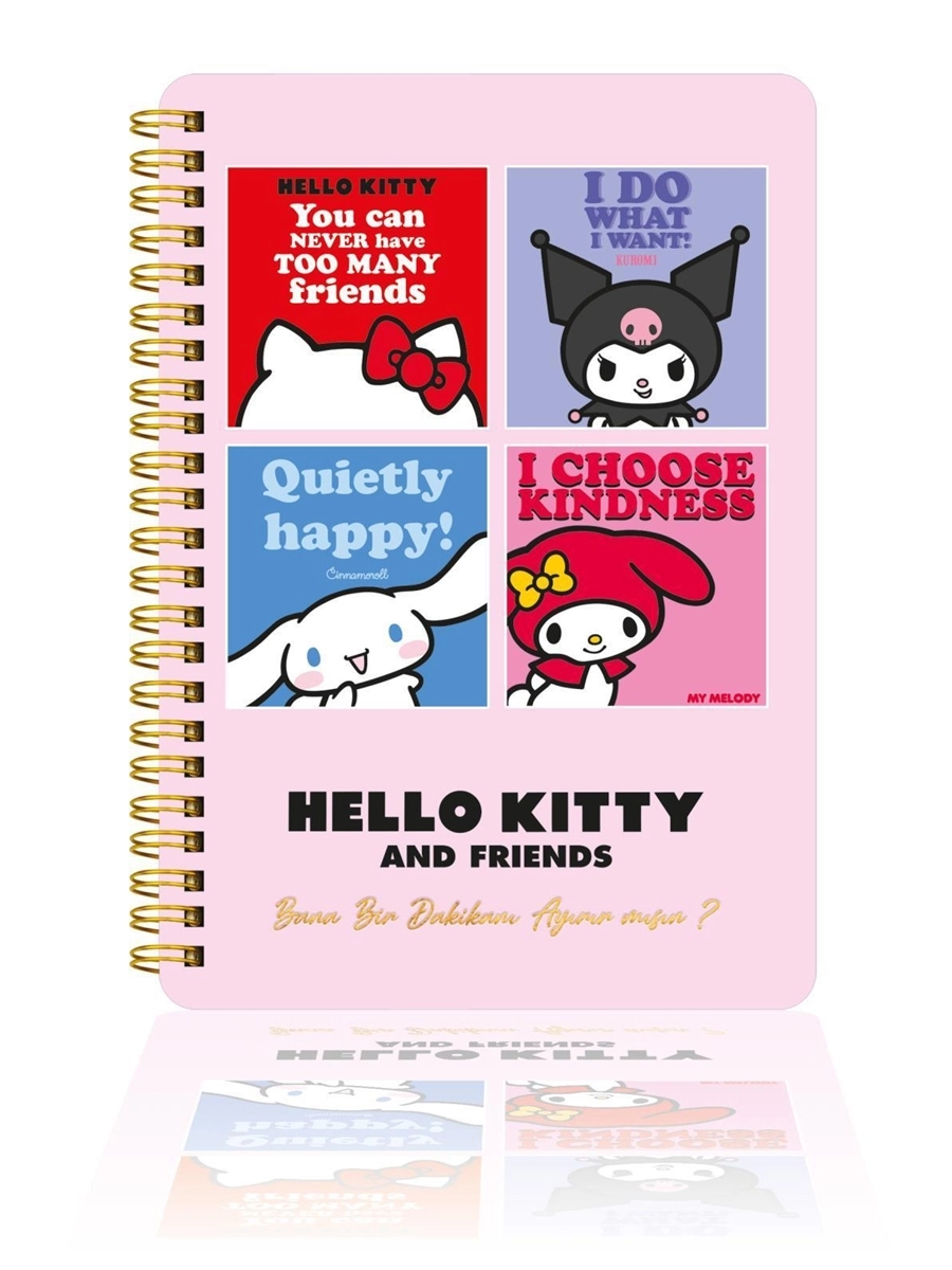 Victorias Journals Hello Kitty ve Arkadaşları 14x20 Sert Kapak Spiralli Günlük 524-1892 