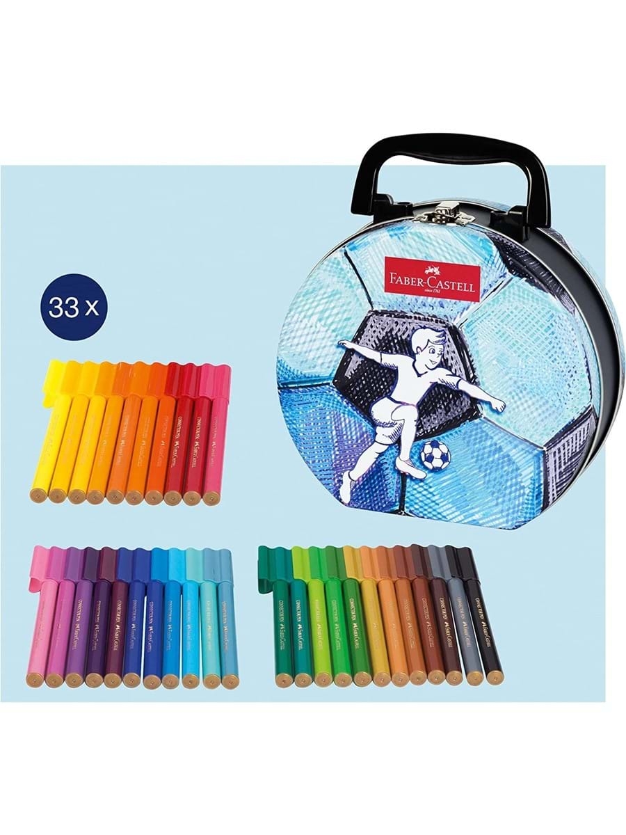 Faber Castell Eğlenceli Keçeli Kalem 33 Renk Metal Futbol Topu 155538