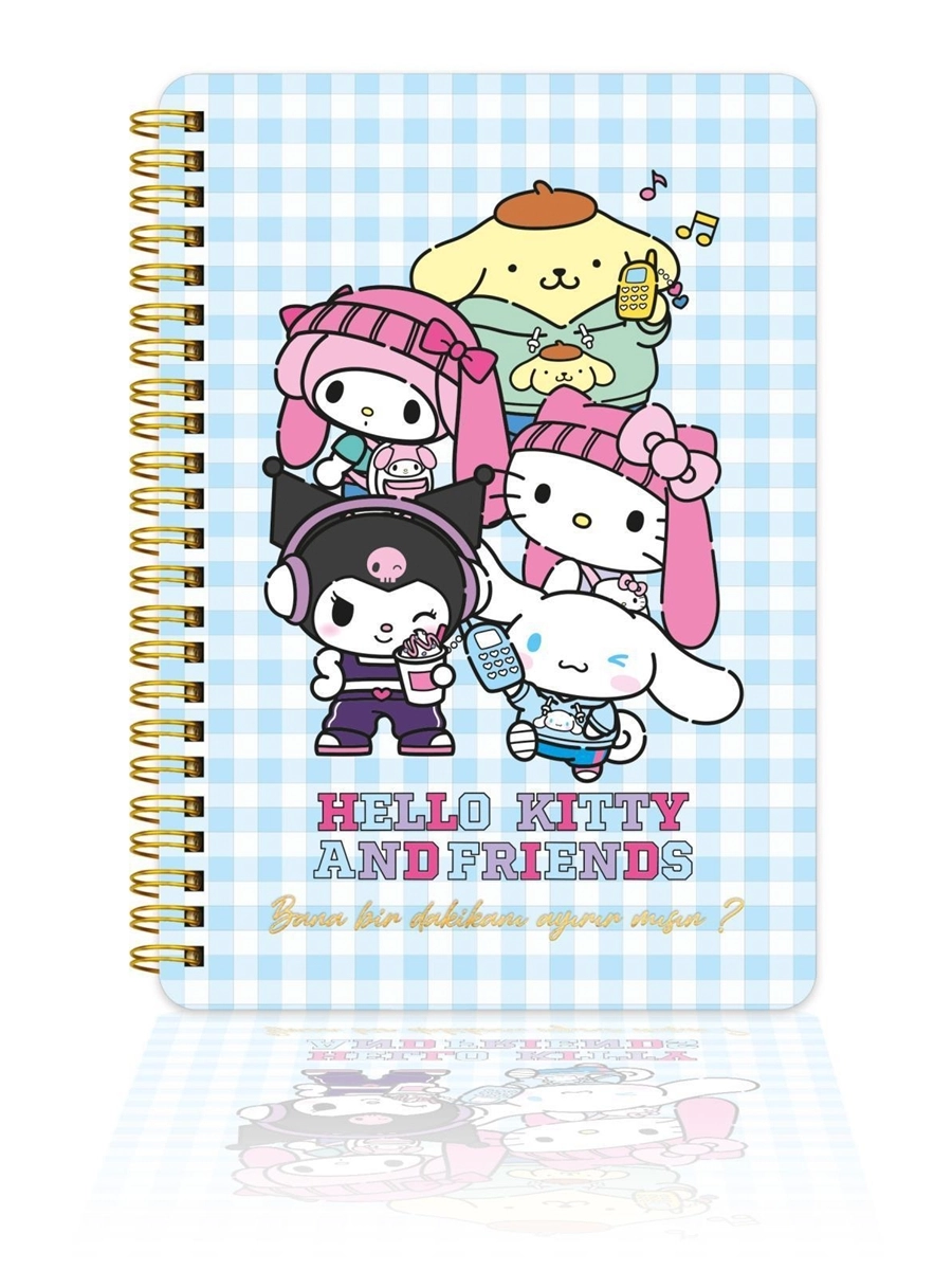 Victorias Journals Hello Kitty ve Arkadaşları 14x20 Sert Kapak Spiralli Günlük 524-1890  