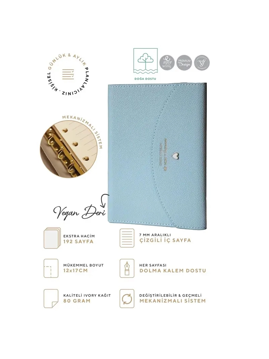 Victoria’s Journals Mekanizmalı Defter 12x17cm Mavi 96 Yaprak 124-1040