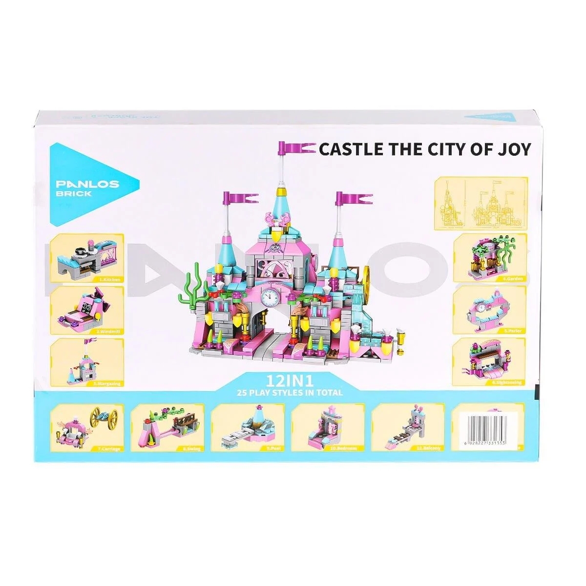 Vagon Life Panlos Prenses Kalesi 556 Parça Lego Blok Seti 12’si 1 arada P633012