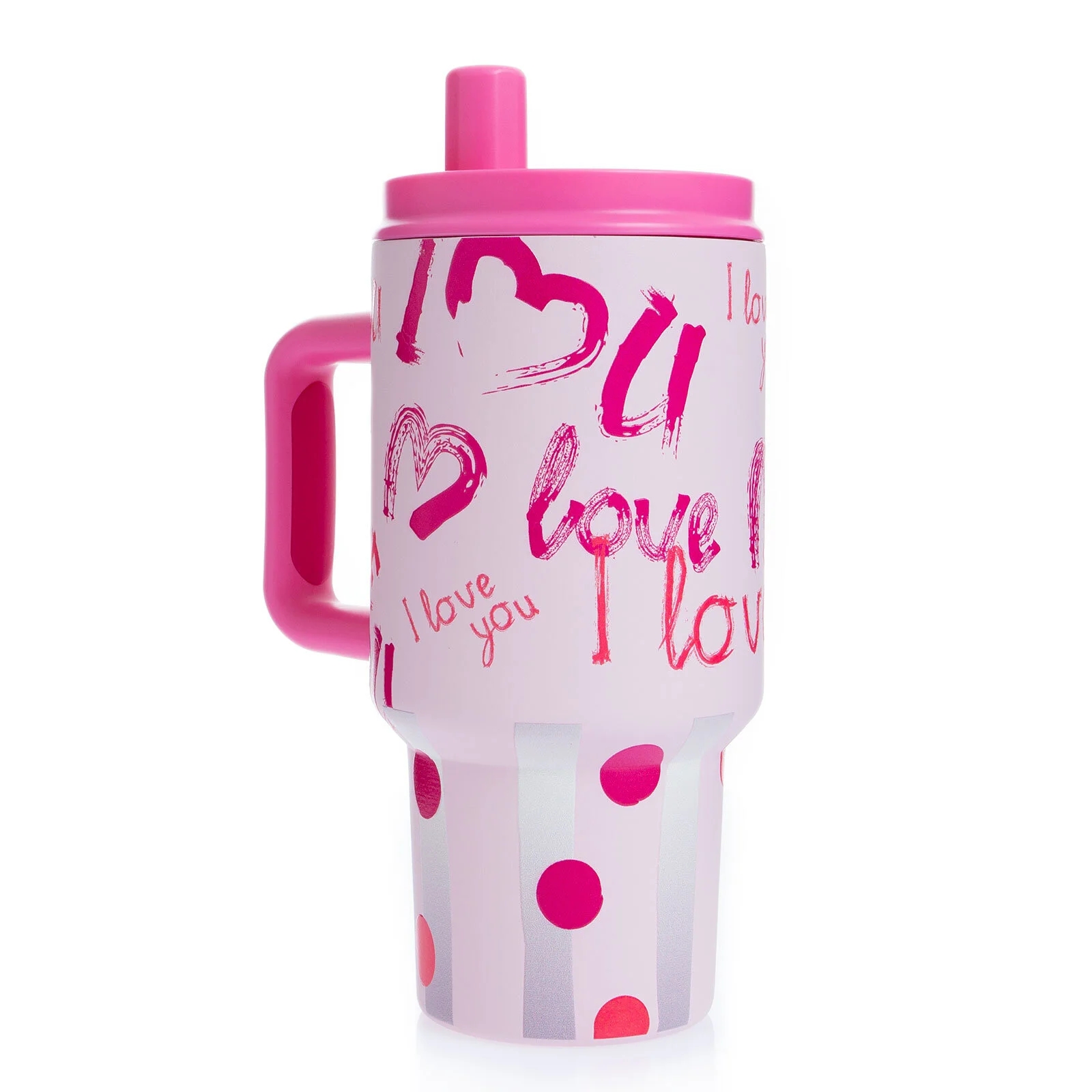 Vagon Life 800 ml Pipetli Paslanmaz Çelik Mug Termos VGN-8138 Pembe