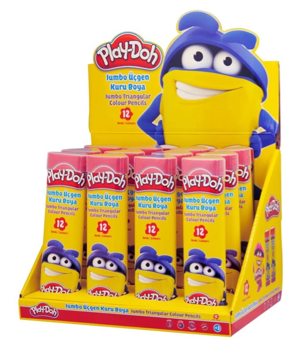 PlayDoh 12 Renk Jumbo Üçgen Kuru Boya Kalemi PLAY-KU006