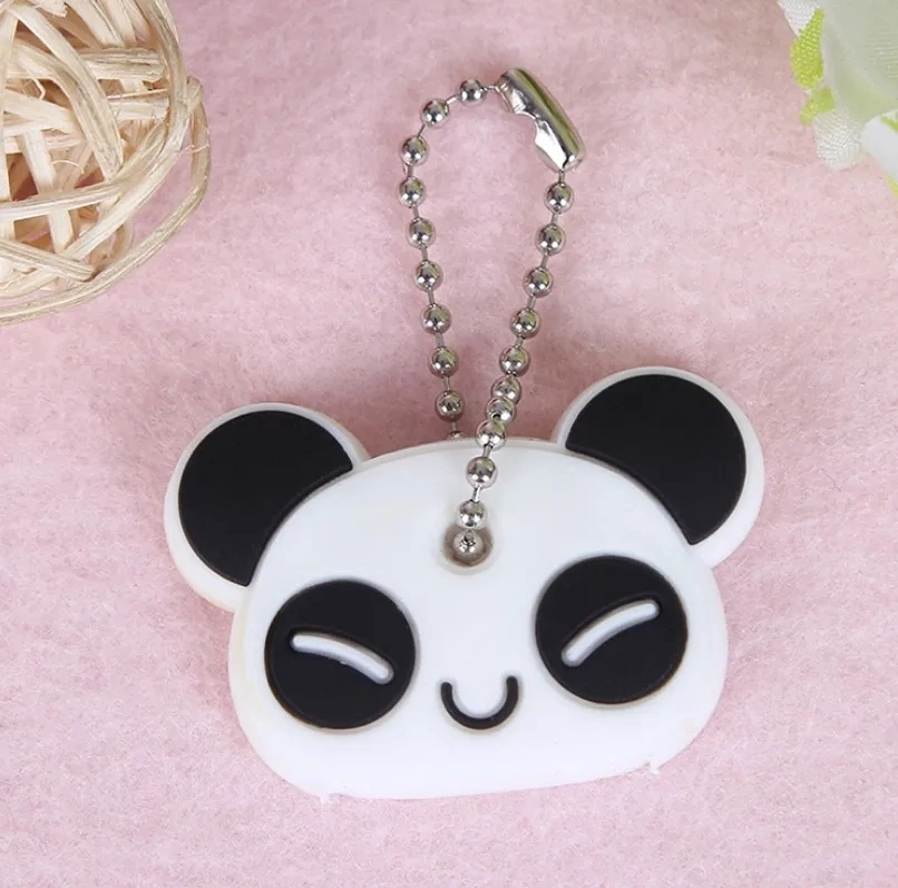 Key Cover Anahtar Kılıfı Karikatürlü Silikon Koruyucu Anahtarlık Panda