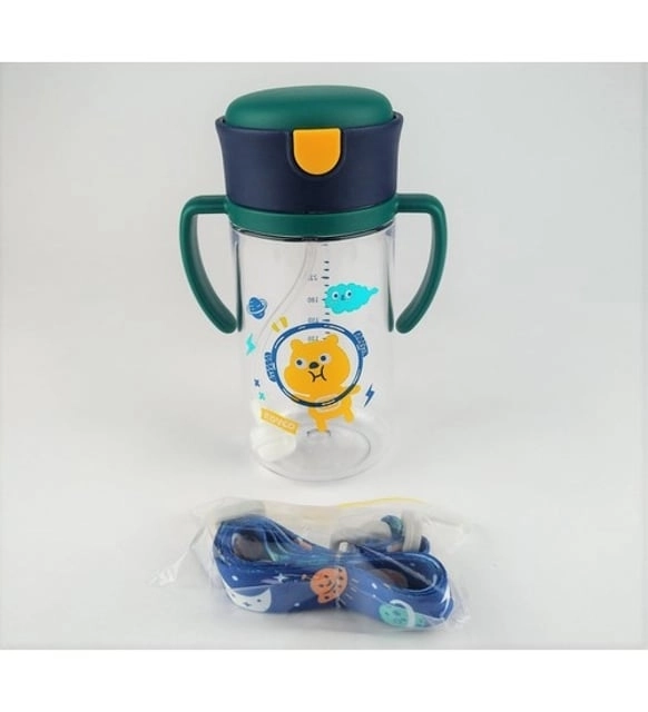Vagon Life Rovco Pipetli Askılı Ayıcıklı Çocuk Matarası Yeşil +6 Ay 300 ml B1044
