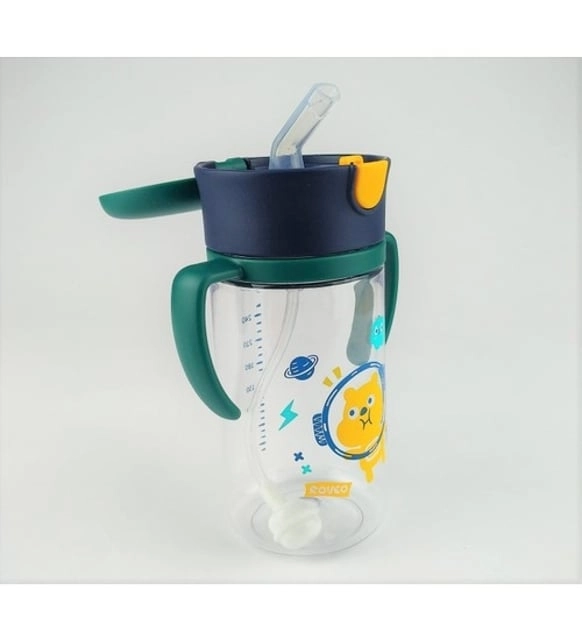 Vagon Life Rovco Pipetli Askılı Ayıcıklı Çocuk Matarası Yeşil +6 Ay 300 ml B1044