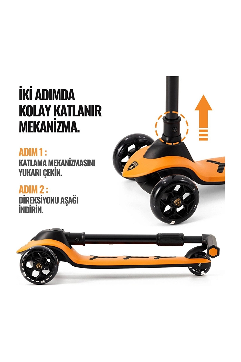 Lamborghini Sarı Scooter Işıklı Tekerlek LB2005