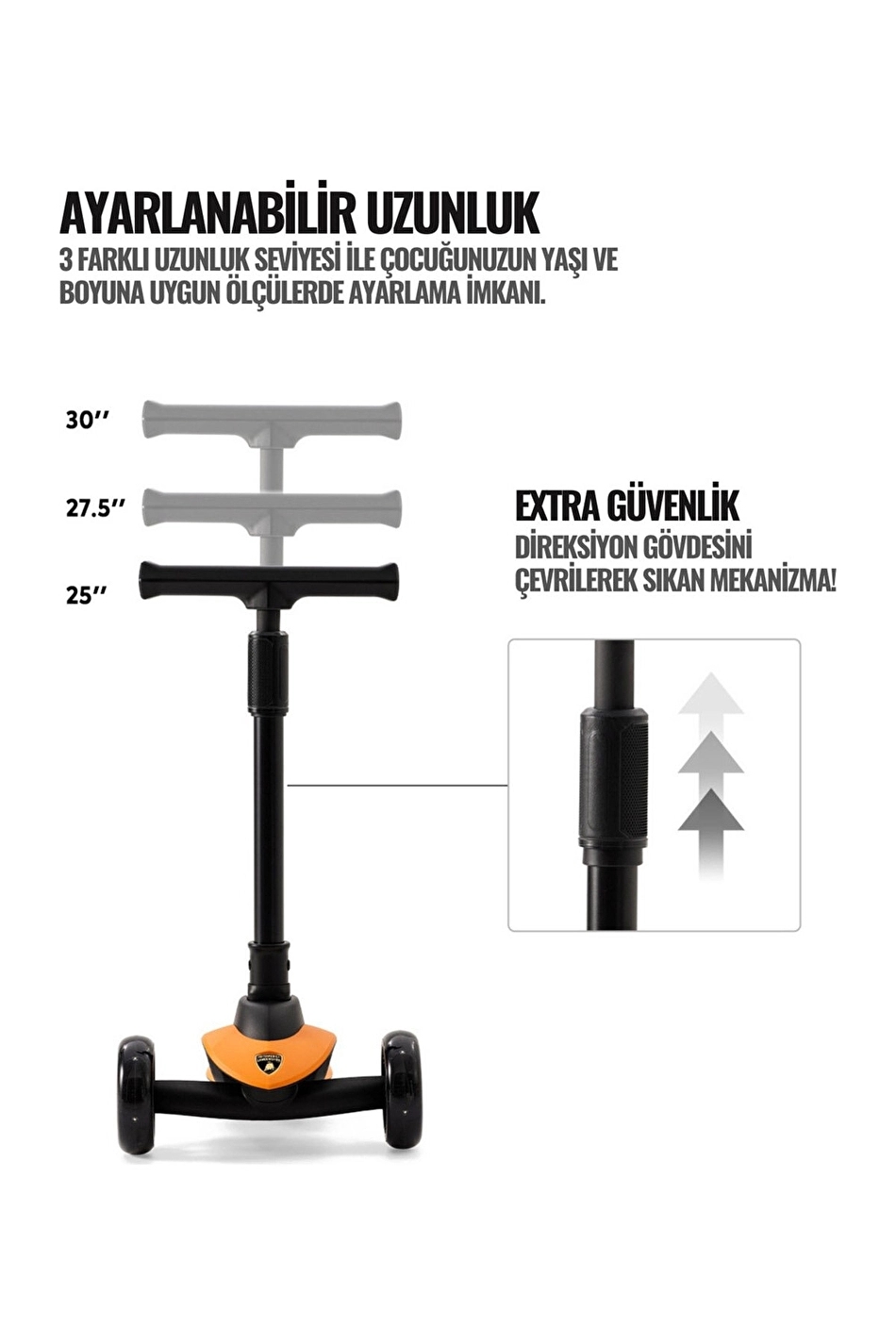 Lamborghini Sarı Scooter Işıklı Tekerlek LB2005