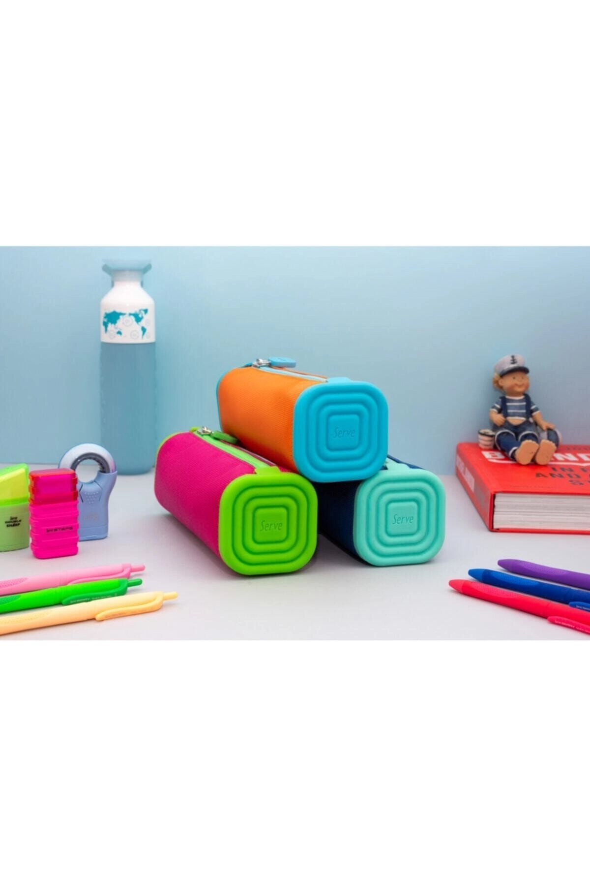 Serve PRISMO Kalem kutu Neon Pembe & Neon Yeşil