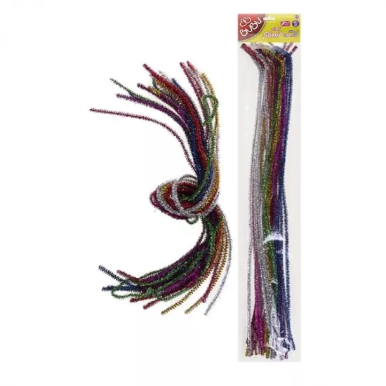 Bu-Bu Simli Şönil 50 Cm 7 Renk 25 Adet  