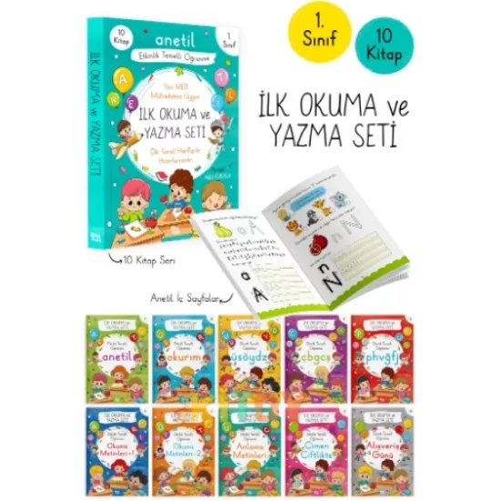 Anetil İlk Okuma ve Yazma Seti 10 Kitap