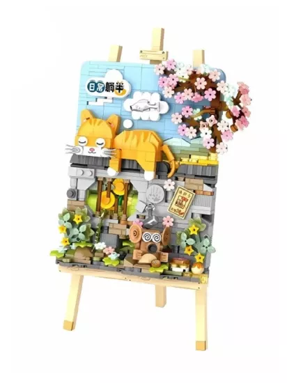LOZ Creative Serisi Yatan Kedi Tablosu Lego Seti