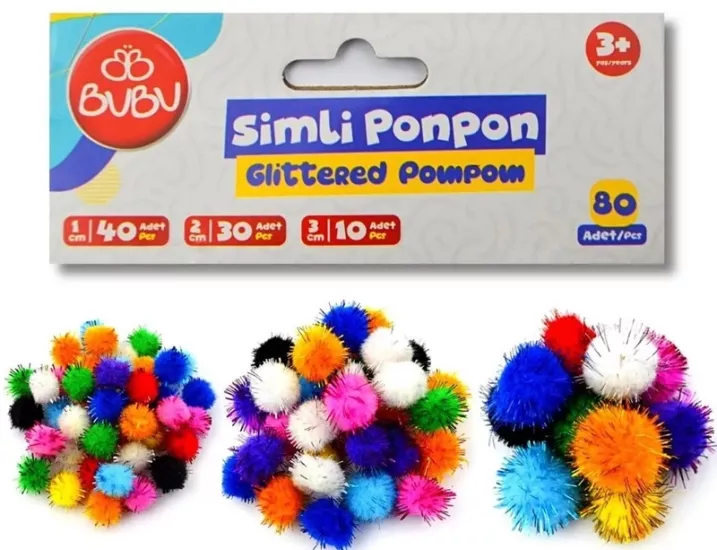 BU-BU Simli Ponpon Karışık 80`li BUBU-HS0026