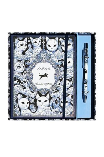 Victoria’s Journals Kedi Desenli Defter Kalem Seti